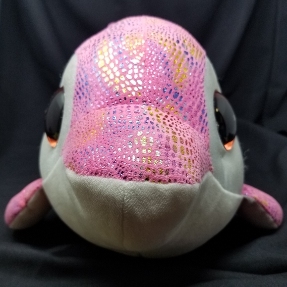 2014 TY BEANIE BOOS LARGE SPARKLES PLUSH DOLPHIN - Picture 2 of 11
